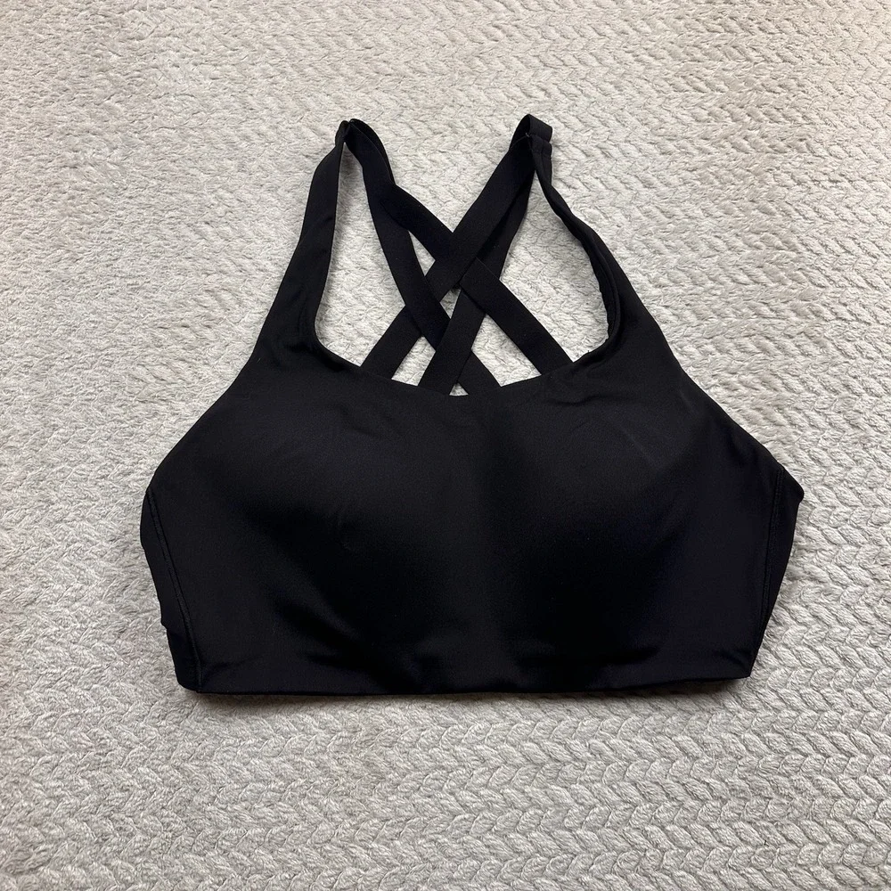Lululemon Energy Bra High Support Black Size 40D Athletic Cups Adjustable